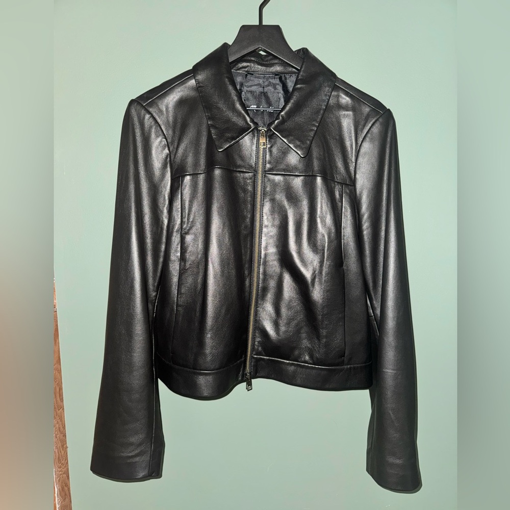 Madewell Shrunken Leather Jacket - Picture 2 of 5